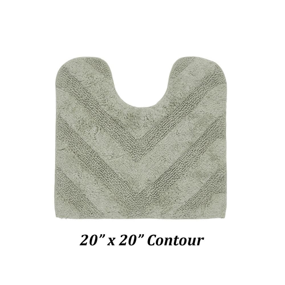 Hugo Dark Sage Cotton Tufted Non-Slip 20" x 20" Bath Rug