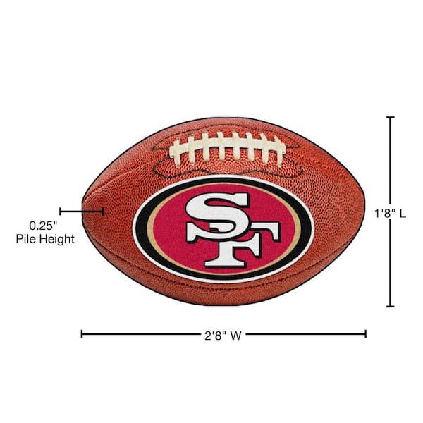 Fan Mats San Francisco 49ers Football Mat, Brown/scarlet