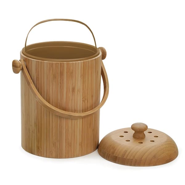 RSVP International 3-1/4 Qt. Bamboo Compost Pail