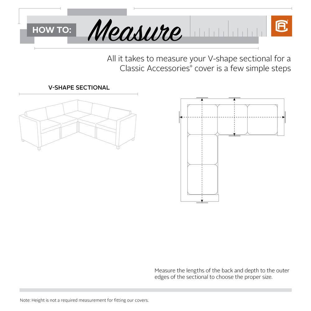 Goat Tan Water-Resistant V-Shaped Sectional Cover, 100 Inch