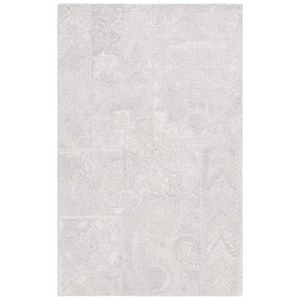 Abstract Gray/Ivory 3 ft. x 5 ft. Abstract Geometric Area Rug