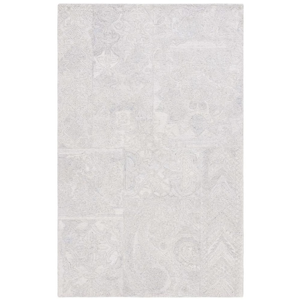 SAFAVIEH Abstract Gray/Ivory 3 ft. x 5 ft. Abstract Geometric Area Rug