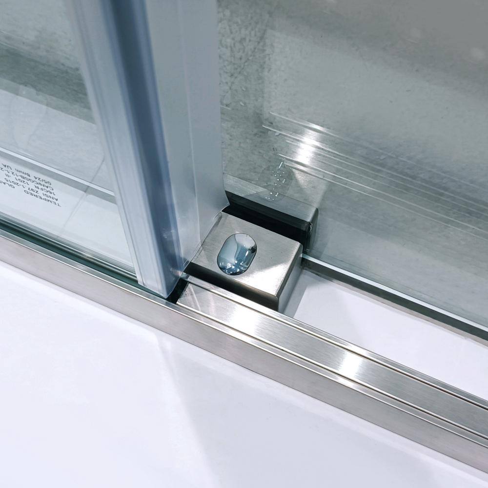 56-60" Brushed Nickel and Glass Sliding Shower Door