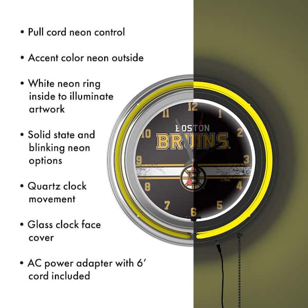 St. Louis Blues Yellow Logo Lighted Analog Neon Clock