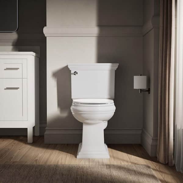 KOHLER Brevia Slow-Close Round Closed Front Toilet Seat in White