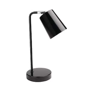 14 .5 in. Black Contemporary Desk Lamp with LED Bulb Included