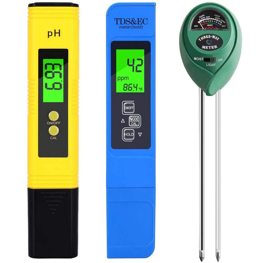 Cubilan PH Meter, TDS PPM Meter, Soil PH Tester, PH/EC Digital Kit, 3 Pack -  B08S2YS52F