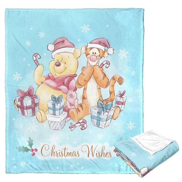THE NORTHWEST GROUP Disney Winne The Pooh Xmas Wishes Pooh Silk Touch Multi-Colored Throw Blanket