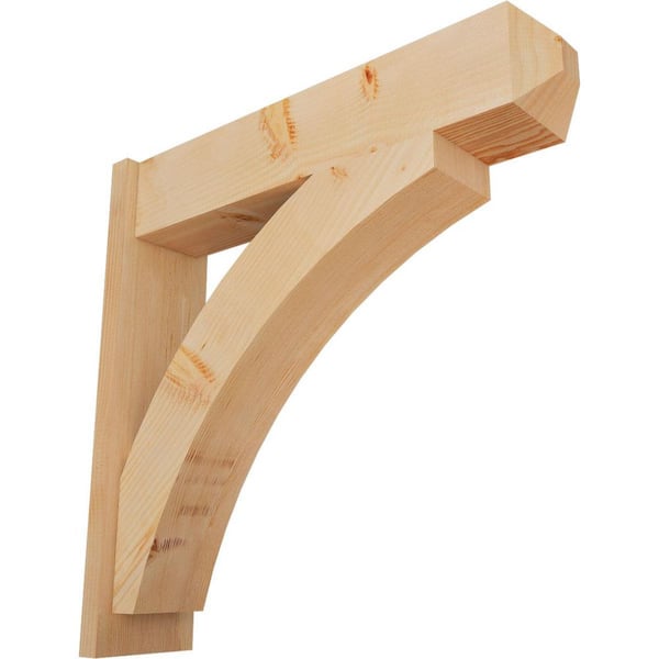 Ekena Millwork 8 in. x 32 in. x 32 in. Douglas Fir Thorton Craftsman Smooth Outlooker