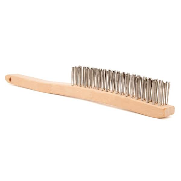 10 Carbon Steel Wire Scratch Brush With Wood Shoe Handle