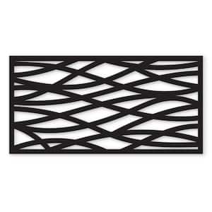 Wave 48 in. x 24 in. Black Polypropylene Multi-Purpose Decorative Panel