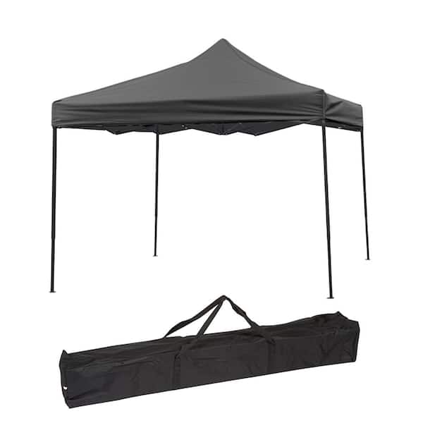 Trademark Innovations 10 ft. x 10 ft. Black Lightweight and Portable Canopy Tent Set