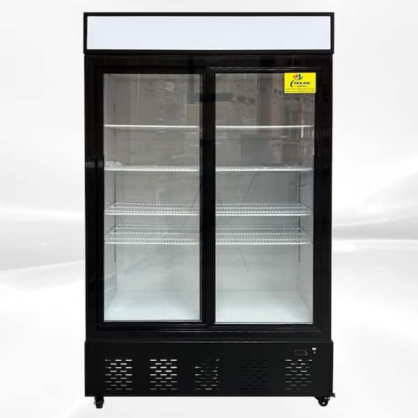 Cooler Depot 18 cu. ft. Commercial Slim Narrow Upright Display Refrigerator  2-Glass Door Beverage Cooler in Black dxxlgs-650w - The Home Depot