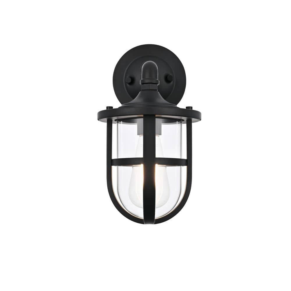 11.5 in. Black Outdoor Hardwired Wall Sconce with No Bulbs Included price history on PriceWatchPro