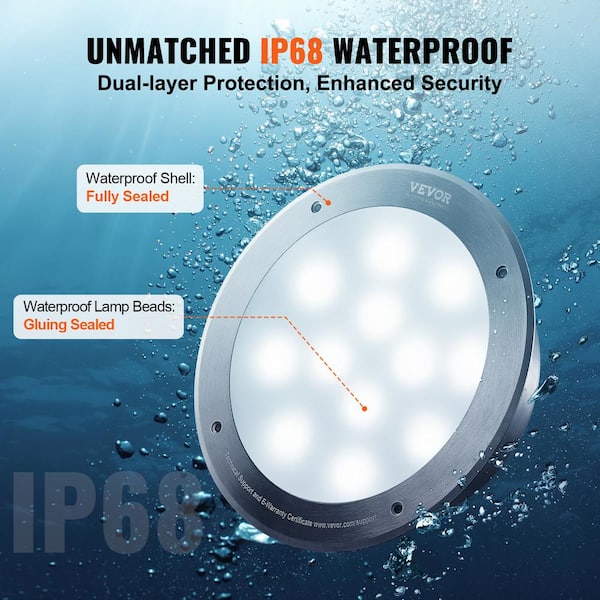 Luci Piscina IP68 Luci LED Piscina 18W RGB Con App - Sottomarine IP68, Controllo Smartphone, Music Sync, 12V LED RGB Piscina