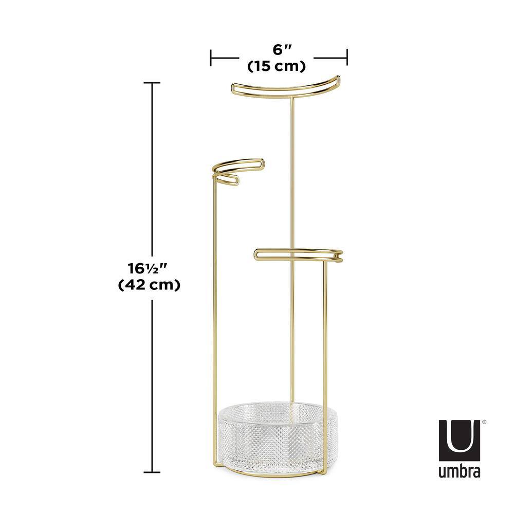 Tesora Gold and Glass Polished Jewelry Stand