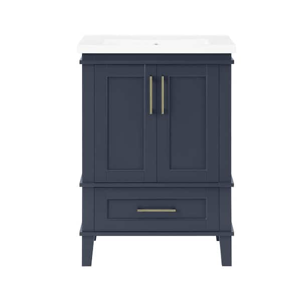 OVE Decors Brighton 24 in. Bath Vanity in Midnight Blue with Ceramic