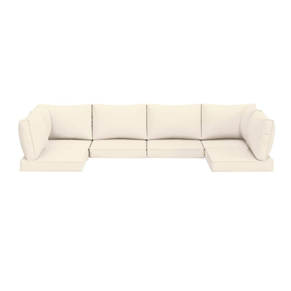 25.6 in. x 25.6 in. x 4 in. (14-Piece) Deep Seating Outdoor Sectional Cushion Corner Set Cream price history on PriceWatchPro