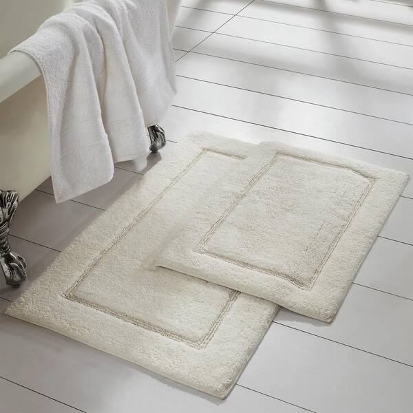 Bathroom Mat Made of Linen Cotton Blend Fabric Terry Bath 