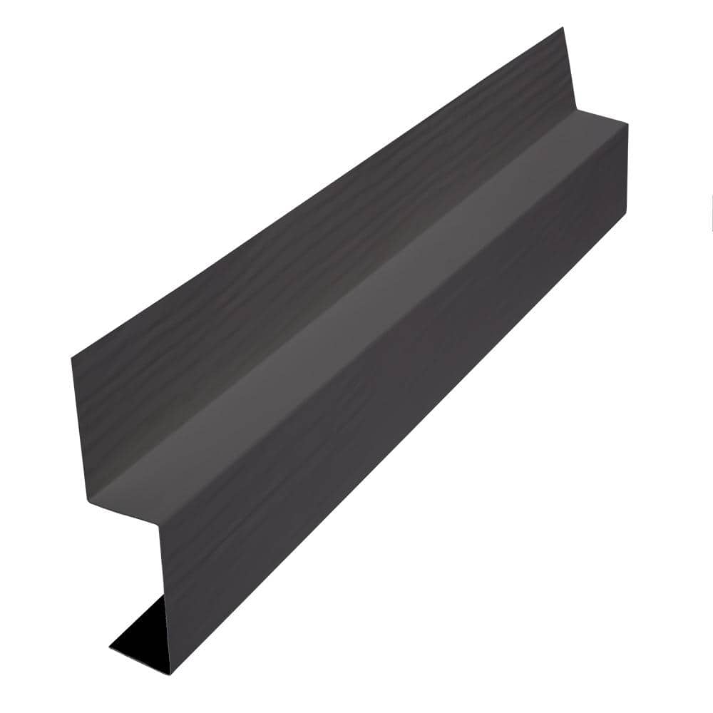 DIAMOND KOTE 1 in. x 2 in. x 10 ft. Graphite Prefinished Woodgrain Aluminum Spacer Flashing
