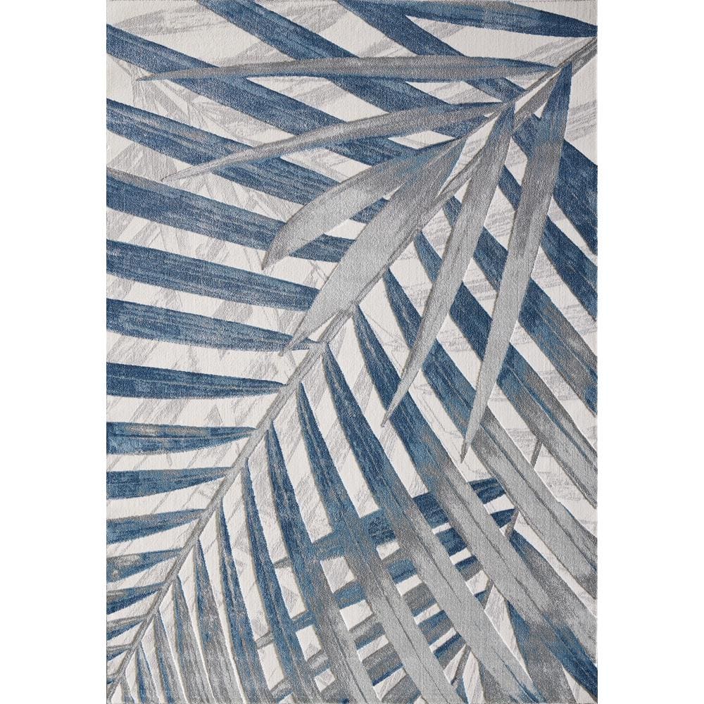 Nova Blue 4 ft. x 6 ft. Abstract Polyester Area Rug