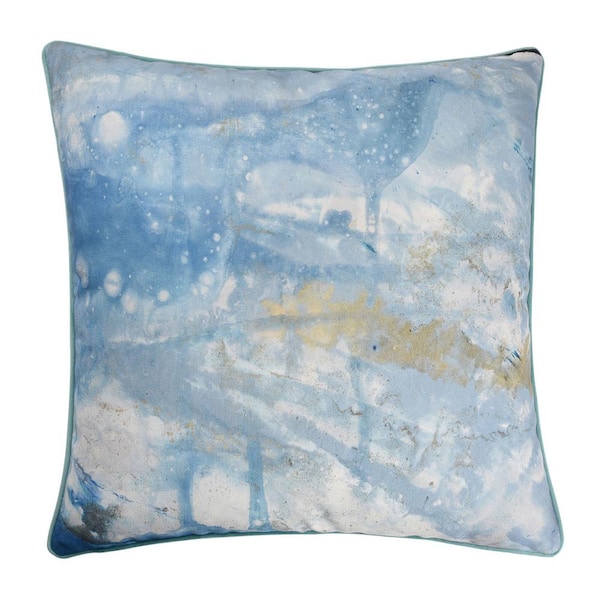 Amos Multi Blue Abstract Cotton 6.5 in. x 24 in. Throw Pillow