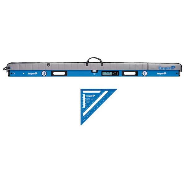 72 in. True Blue Digital Box Beam Level with Case with 7 in. Laser Etched Aluminum Rafter Square