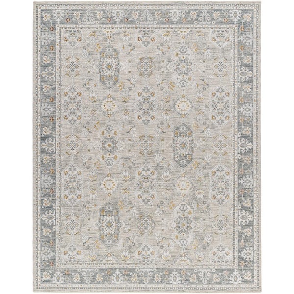 Livabliss Dresden Gray Traditional 10 ft. x 14 ft. Indoor Area Rug