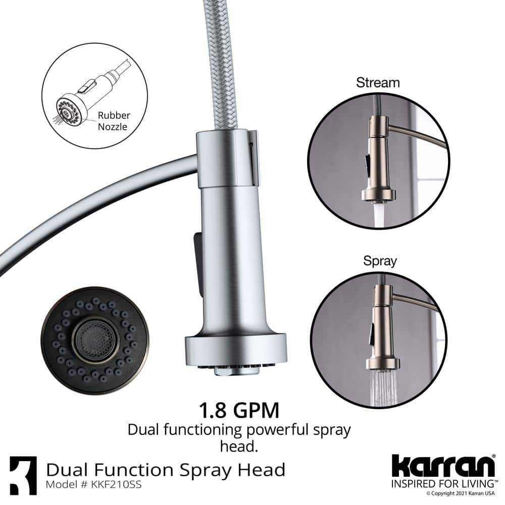 Karran Black Quartz 33'' Single Bowl Drop-In Kitchen Sink with Stainless Steel Faucet