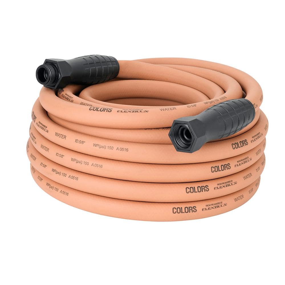 Flexzilla 5/8 in. x 50 ft. 3/4-11.5 GHT Fittings Colors Garden Hose with  SwivelGrip Connections in Red Clay HFZC550TCS