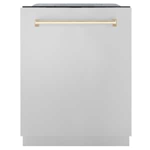 Autograph Edition 24 in. Top Control 6-Cycle Tall Tub Dishwasher with 3rd Rack in Stainless Steel & Polished Gold