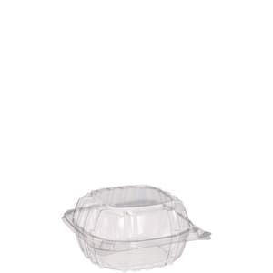 ClearSeal Hinged-Lid Plastic Containers, 5.8 x 6 x 3, Clear (500-Pack)