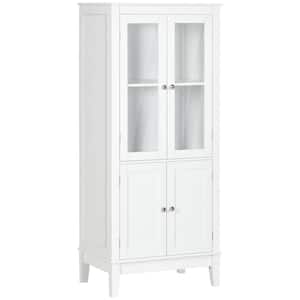 23.5 in. W x 15.75 in. D x 54.25 in. H White Bathroom Linen Cabinet with Adjustable Shelves