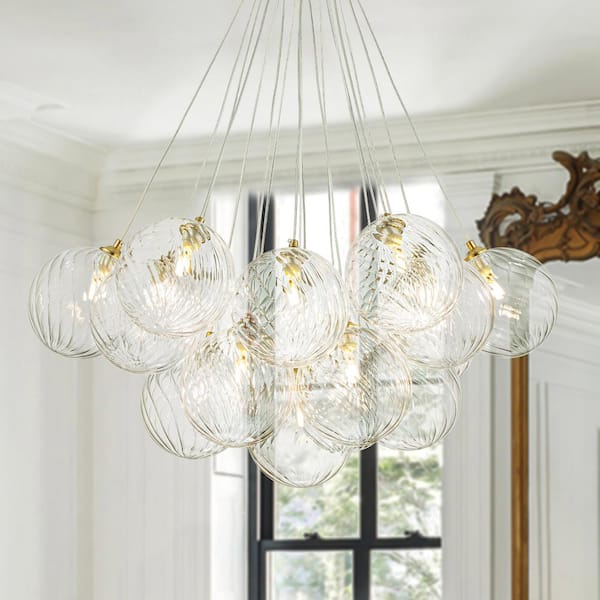 Rennnsan Lillian 19-Light Gold Modern Glass Globe Bubble