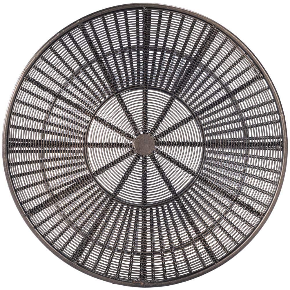 Transitional Black Iron Silhouette Round Accent Table