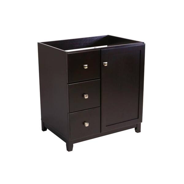 Design House Shorewood Ready to Assemble 30 in. x 21 in. x 33 in. 1-Door 2-Drawer Vanity Cabinet in Espresso