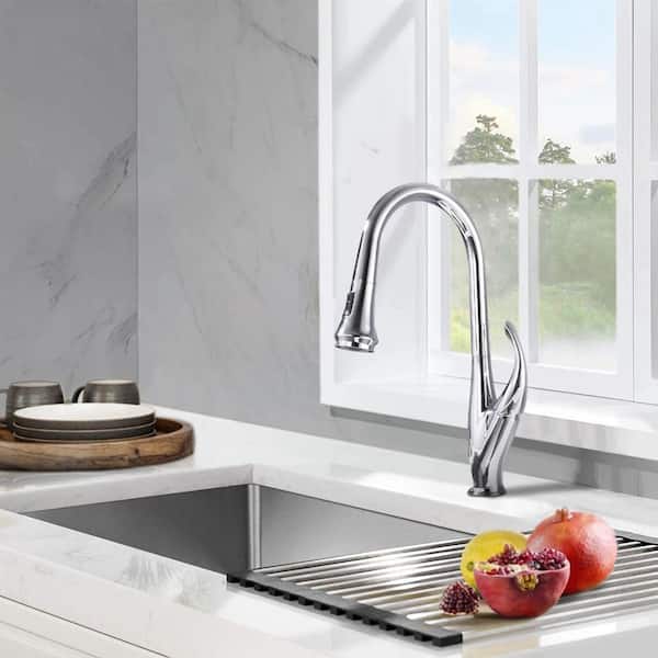 Maincraft Single-Handle Pull Down Sprayer Kitchen Faucet in Chrome
