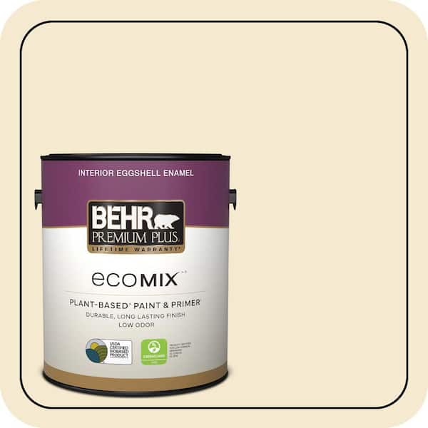 1 gal. #360E-1 Creme Brulee Eggshell Enamel EcoMix Plant-Based Interior Paint & Primer