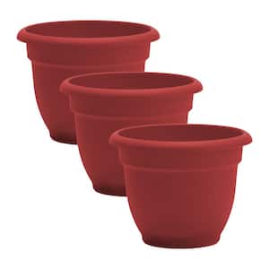 6 in. Burnt Red Ariana Plastic Planters (3-Pack)