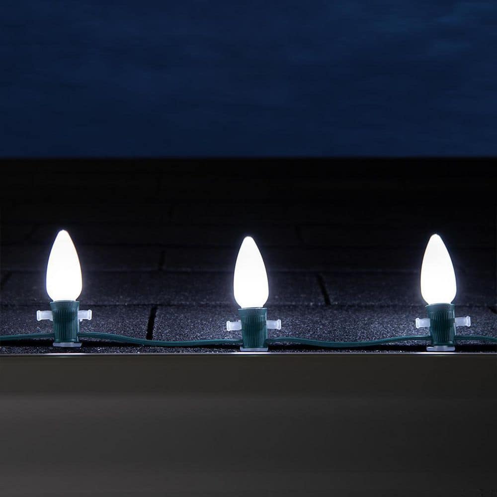 Cool White Polycarbonate LED Christmas Light Bulbs, 25-Pack
