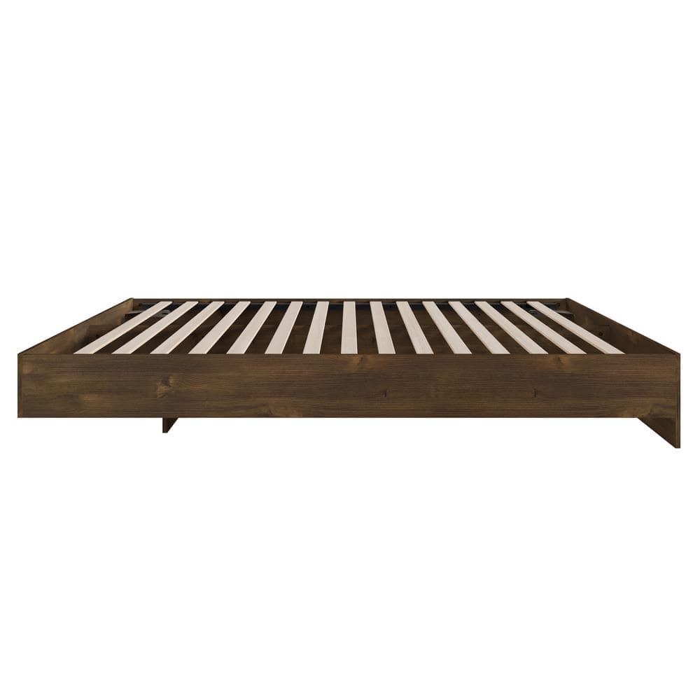 Truffle Brown Full/Double Modern Platform Bed with Engineered Wood Frame