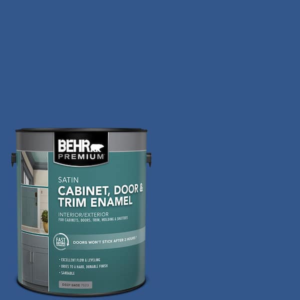 BEHR PREMIUM 1 gal. #PPU15-03 Dark Cobalt Blue Satin Enamel Interior/Exterior Cabinet, Door & Trim Paint