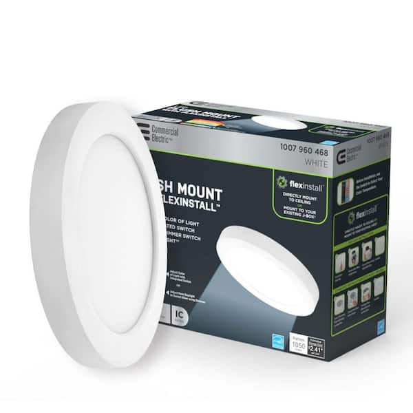 Flex Install Disk 6 in. White Indoor Integrated LED Recessed Ceiling Light Flush Mount with 5CCT and 1050 Lumens