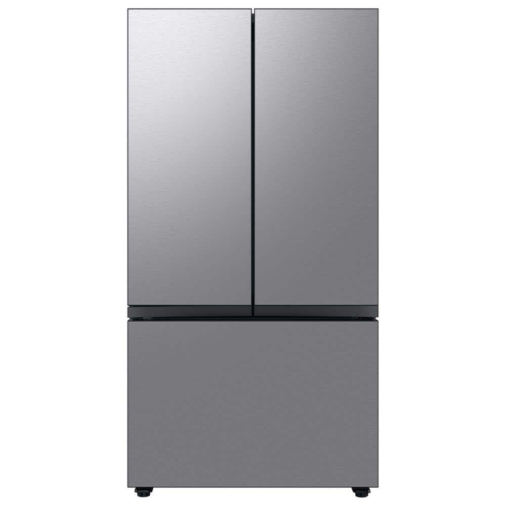 Samsung Bespoke 24 cu. ft. 3-Door French Door Smart Refrigerator with Beverage Center in Stainless Steel, Counter Depth, Silver