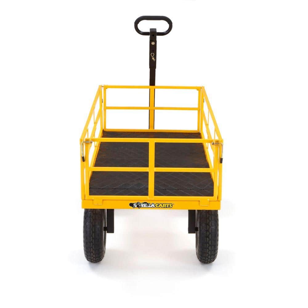 Yellow Heavy Duty Steel Utility Cart with Mesh Bed