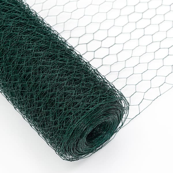 GOGEXX 3.6 ft. W x 197 ft. L Green Chicken Wire Fencing Galvanized Hexagonal Floral Fence Poultry Netting For Garden and Plant