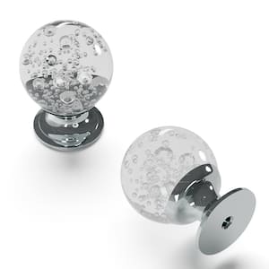 Gemstone Collection 1-1/4 in. Dia Glass with Chrome Finish Cabinet Knob