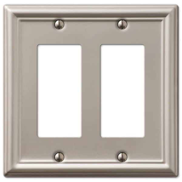 AMERELLE Metallic 2-Gang Decorator/Rocker Wall Plate (1-Pack)