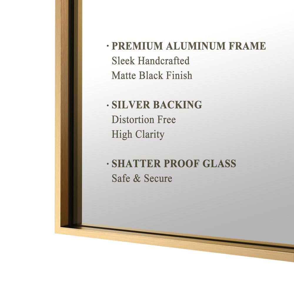 Elegant Gold Aluminum Framed 48"x36" Rectangular Vanity Mirror
