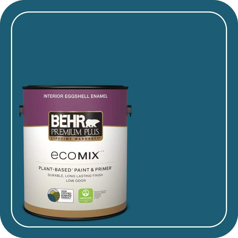 1 gal. #540D-7 Deep Blue Sea Eggshell Enamel EcoMix Plant-Based Interior Paint & Primer price history on PriceWatchPro